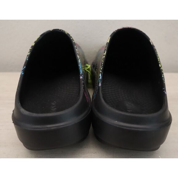 OOFOS Women's Sz 39 US 8 Black Multicolor Splatter OOFOAM Slip-On Clogs - Picture 3 of 15